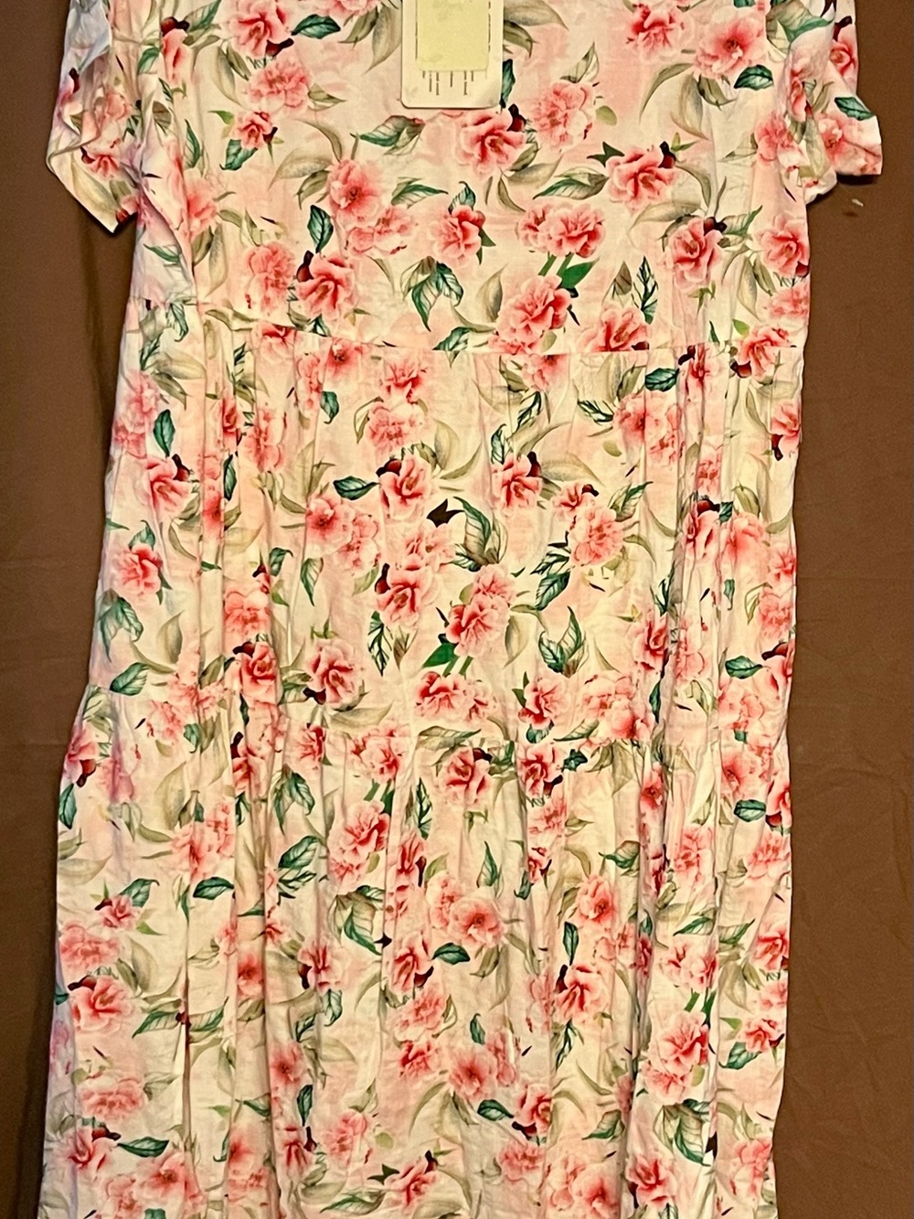 Floral Maxi Dress in Pink and Green — Lightweight Women's Summer Dress